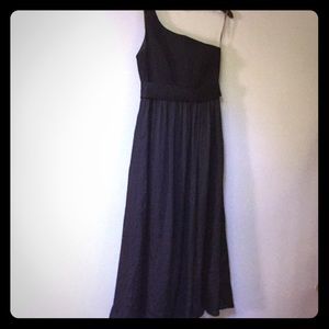 Black One Shoulder Dress With Slit